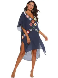 Women Beach Dress Cover-ups Swimsuit Cover Up 2023 Beachwear White Dresses Bathing Suit for Woman Summer Ladies Tunic