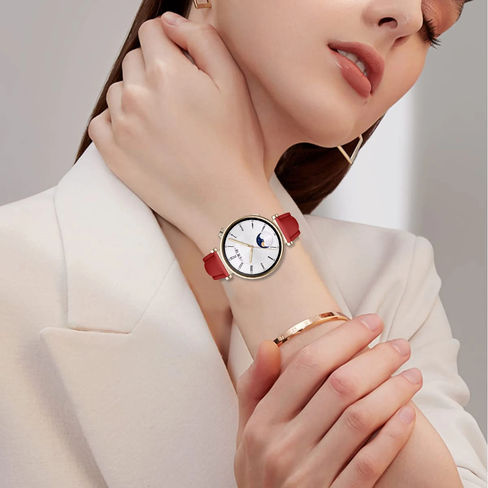 18mm Band for Huawei GT5 41mm GT5 Pro 42mm Leather Classic Buckle Men Women Replacement Wristband for Huawei GT5 41mm Strap