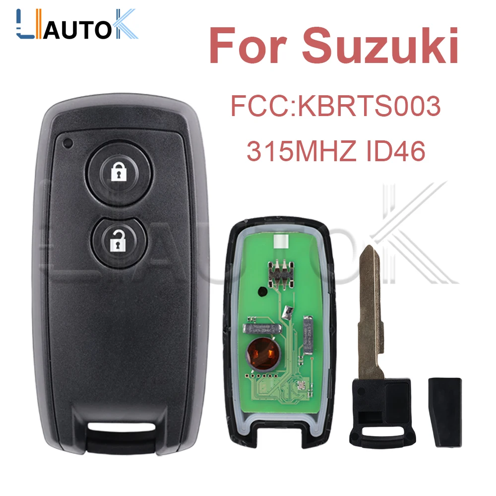 

315 МГц FSK ID46 2-кнопочный пульт дистанционного управления для автомобиля Suzuki Swift SX4 Grand Vitara KBRTS003, смарт-ключ с лезвием HU133, CMIT ID:2005DJ0233