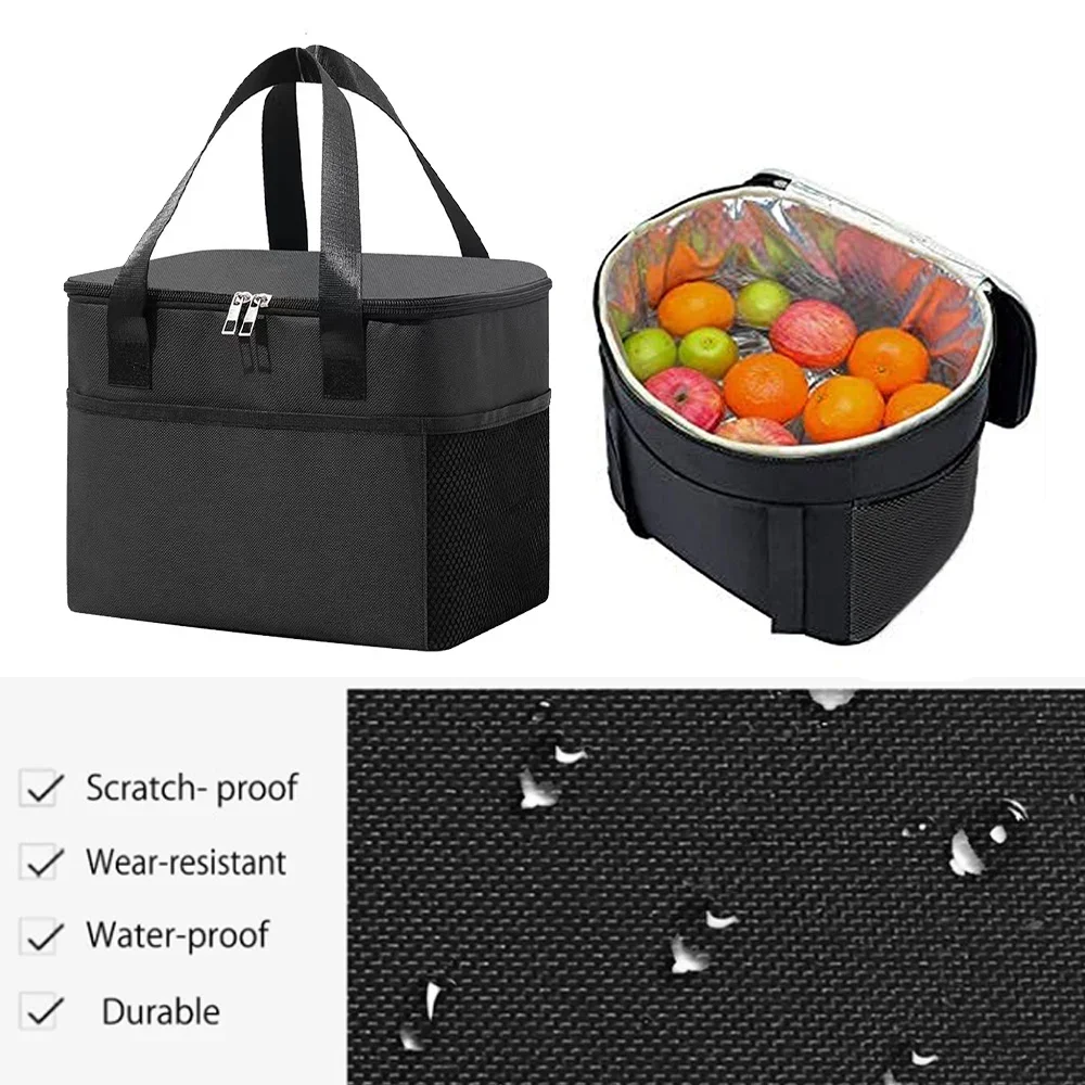 Bolsa térmica portátil para el almuerzo, bolsa enfriadora aislada, bolsas Bento para alimentos, Impresión de letras doradas, Serie de Viaje, Picnic, almacenamiento de hielo