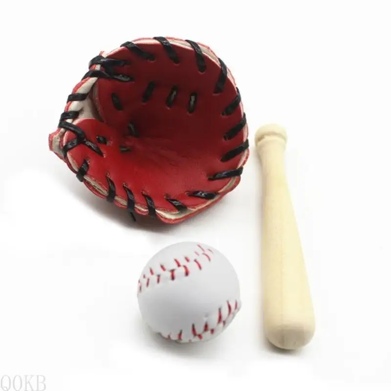 

Q0KB 3 PEECE SET PHOTERY PORPS Mini Baseball Bat and Glove Set для детских фотографий