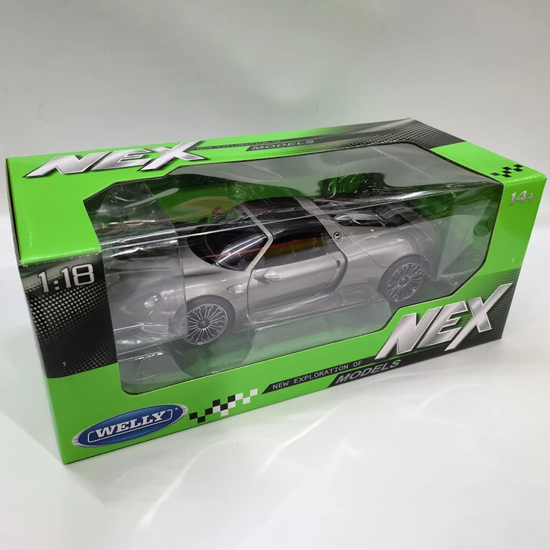 Welly Diecast Model Car 1/18 Scale Porsche 918 Spyder Alloy Car Model Collection Toys for Boys Gif Souvenir in Stock