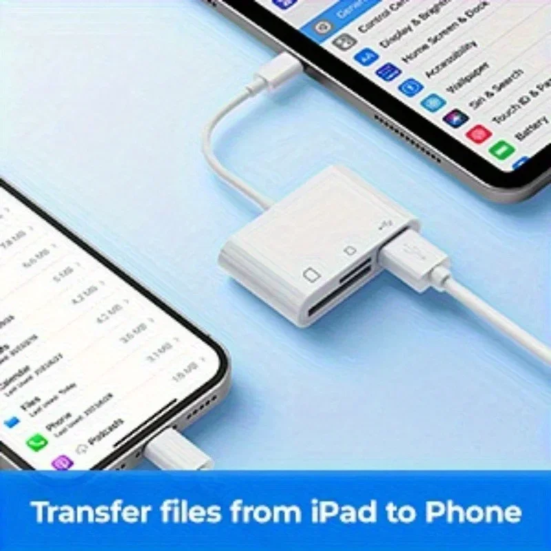 3-in-1 USB-C SD TF Card Reader, High-Speed Data Transfer, Plug & Play for iPhone 16 15, for MacBook Air/Pro