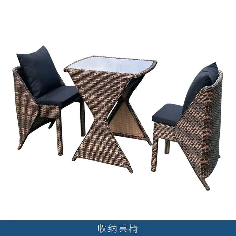 Уличная мебель, кресло из ротанга из полиэтилена, кресло для отдыха, балкон, набор из трех предметов, B & B, стол для хранения во дворе, стул, журнальный столик, комбинированный