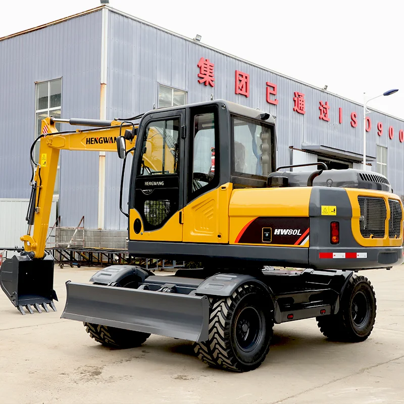 Wheel Excavator Multifunction Hydraulic Digger 8Ton Medium Large Earth-Moving Excavator With Assistive Device Customized Tools