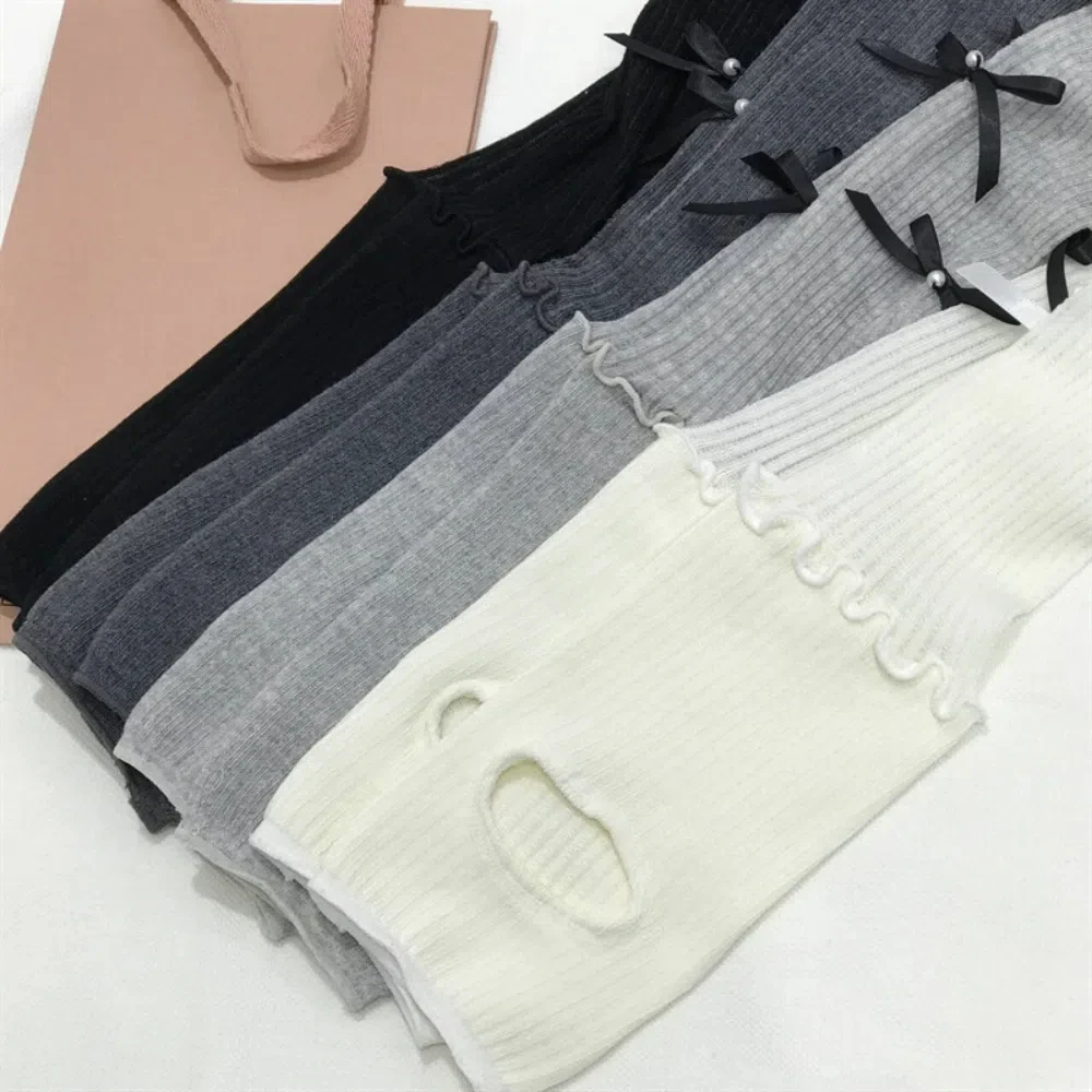 الحلو لوليتا JK العجل الجوارب القطن Bowknot القوس الجوارب الطويلة تنفس جلبة الجوارب منتصف أنبوب تخزين الربيع الصيف #4