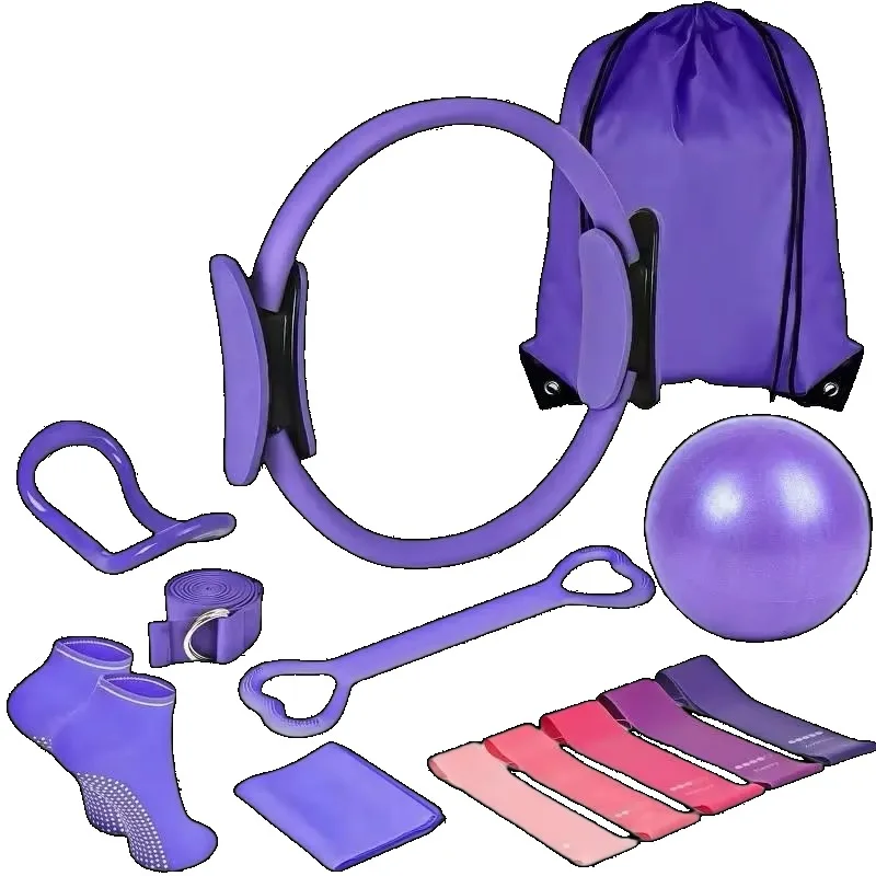 YTYINYoga Fitness Kit Resistance Bands Pull Rings Pilates Ring Ball Mat Leg Shapers Unisex Body Shaping Tools CX-1300