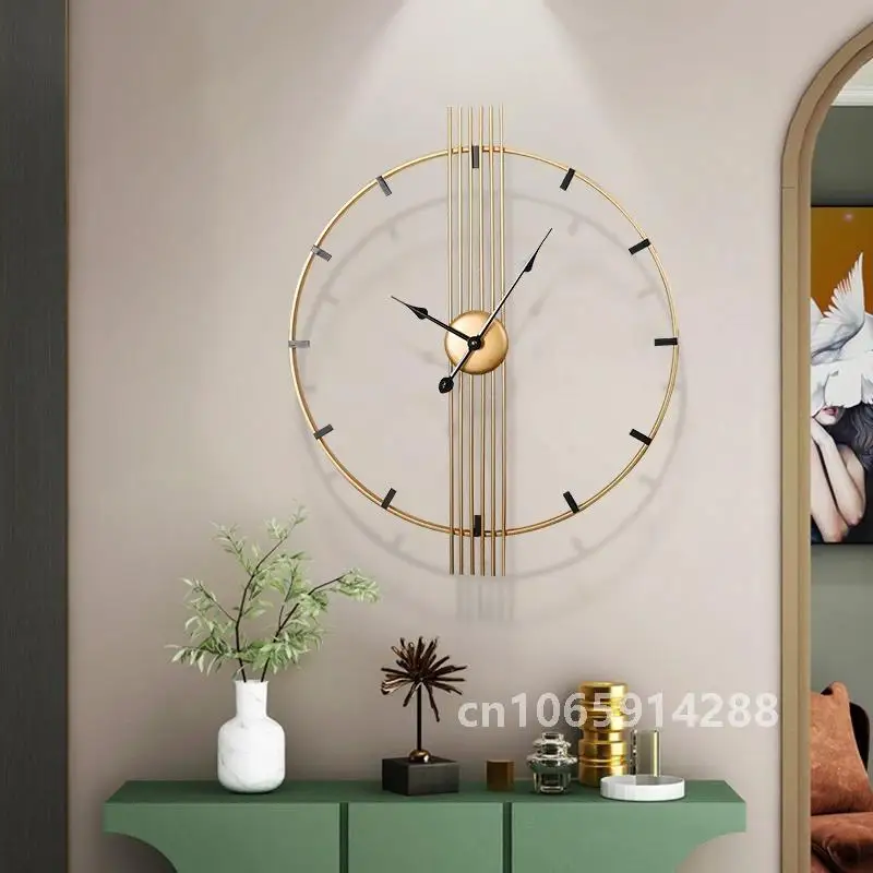 Modern Nordic Light Luxury Large Silent Wall Clocks Golden/Black Creative Simple Living Room Restaurant Decoration Hanging Watch