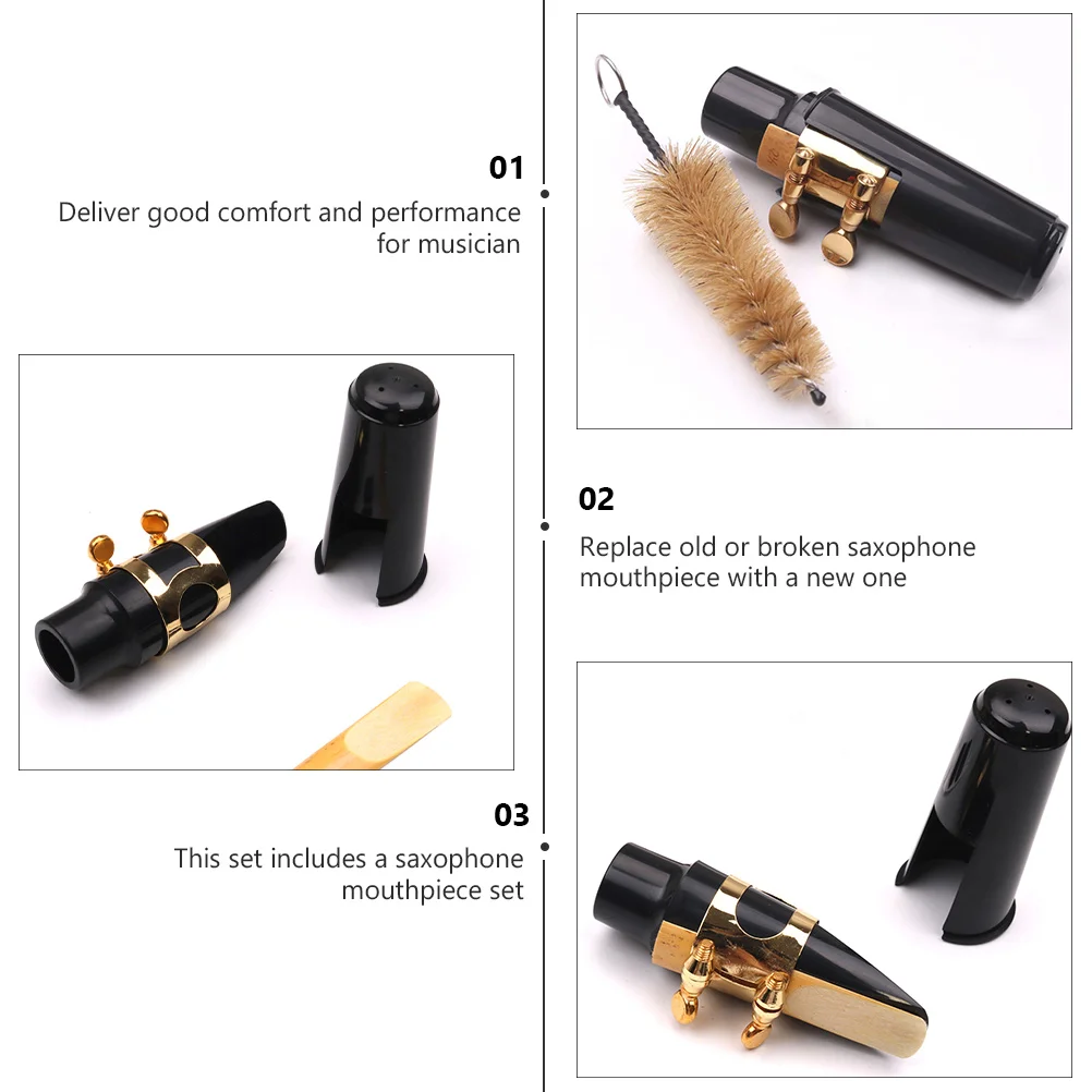 

s Mouthpiece Cleaning Brush Saxophone Care Tool Alto Tenor Accessories Kit Flexible Bristle Full Tone Cap