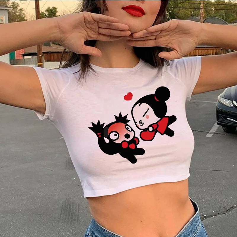 Pucca t-shirt damski y2k ubrania japońskie harajuku kawaii kawaii 2022 t-shirt harajuku kawaii