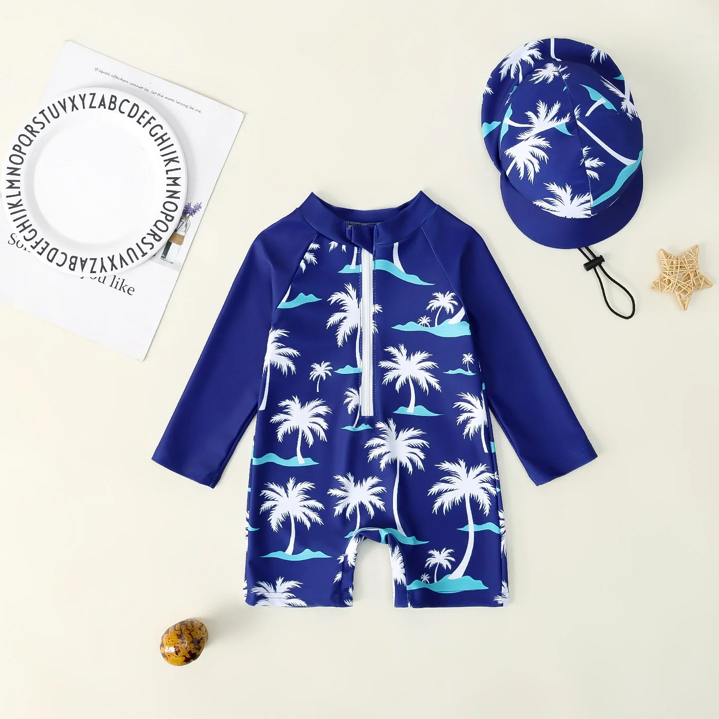 

Цельный купальник для мальчиков + шляпа от солнца, детский купальный костюм с длинными рукавами и принтом акулы и динозавра, солнцезащитный купальный костюм для серфинга, детский купальный костюм