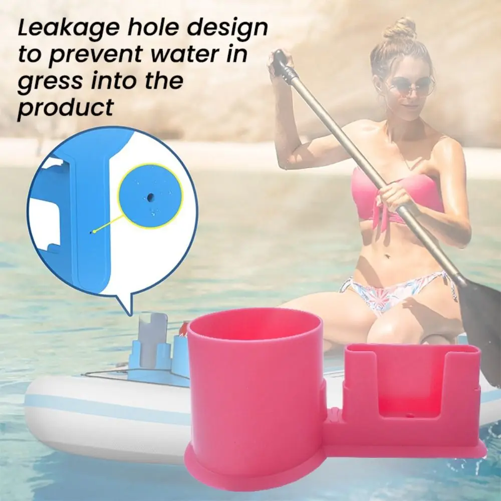 Multifunktionaler Paddle Board Getränkehalter, 2-in-1-Seilbindung, Kajak-Getränkehalter, Anti-Dump, PVC-Paddel-Telefonhalter, Surfbrett