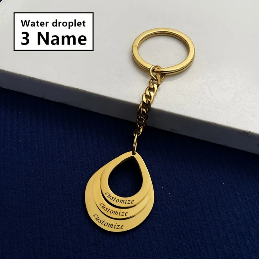 Custom Name Heart Pendant keychain Personalized Stainless Steel Customized Name Engraved keychain For Lover Family Friend Gift