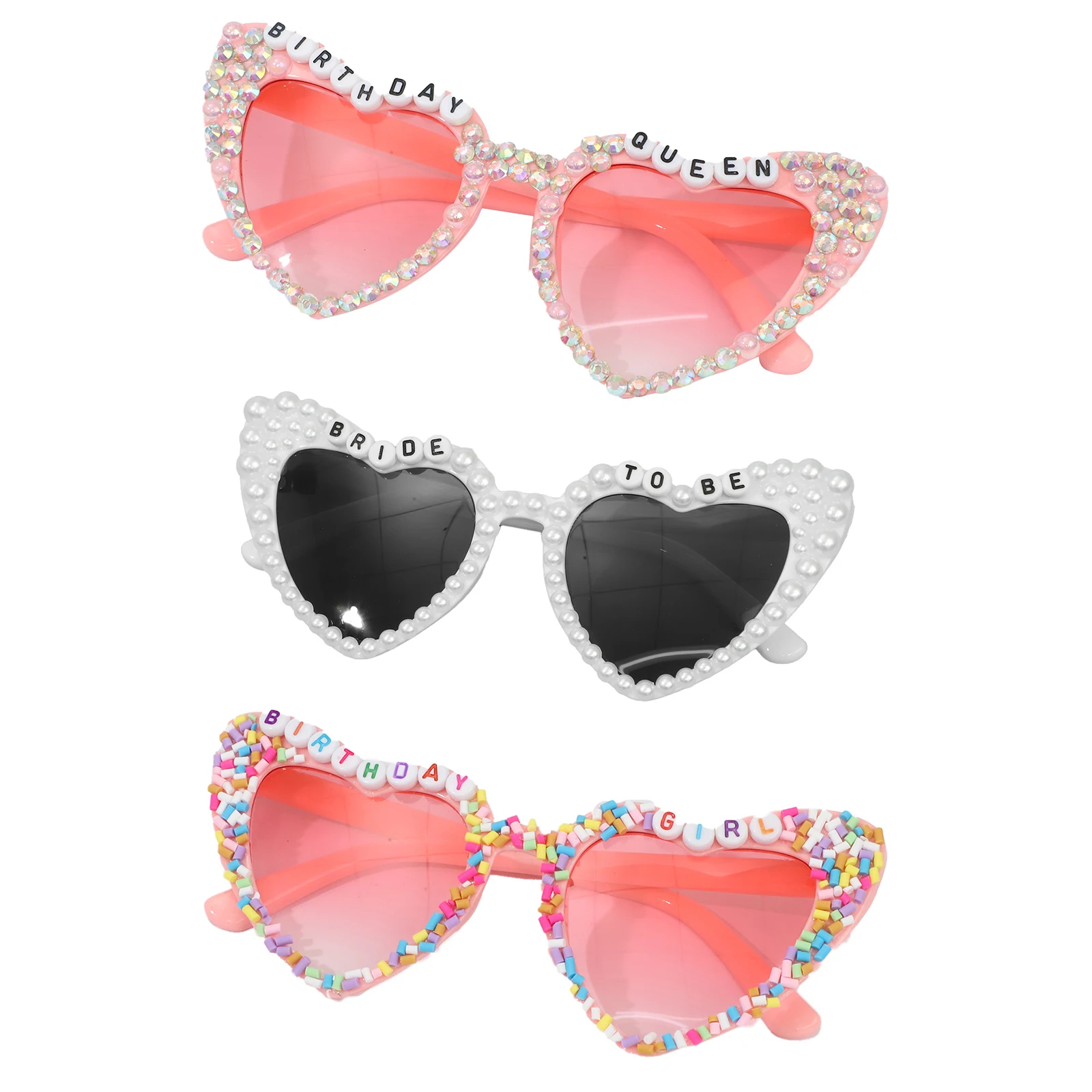 Heart Shaped Sunglasses Pearl Sun Glasses Women Bling Sunglasse for Wedding Christmas Halloween Party Travel Vintage Decorations