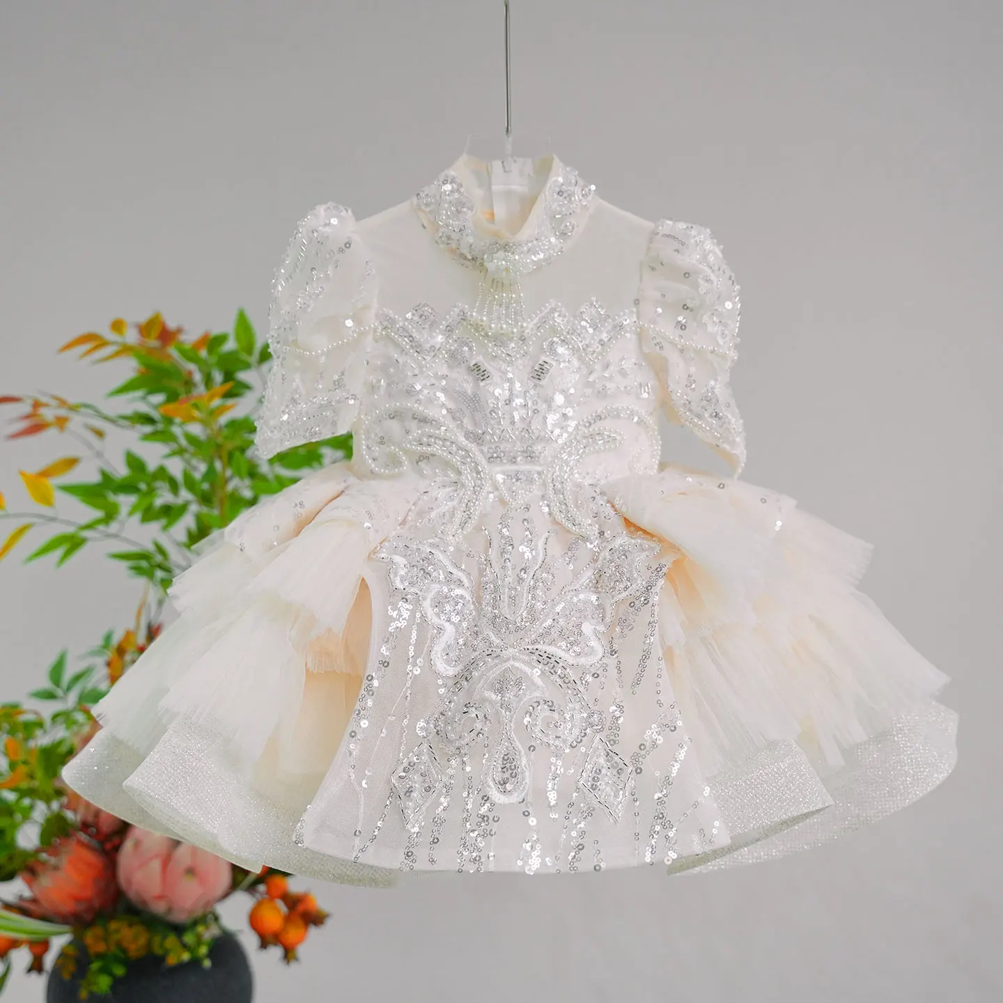 Dreamy Vow J782 Elegant White Baby Girl Dress With Embroidery for Kids Wedding Birthday Celebration Party Knee Length Ball Gown image 4