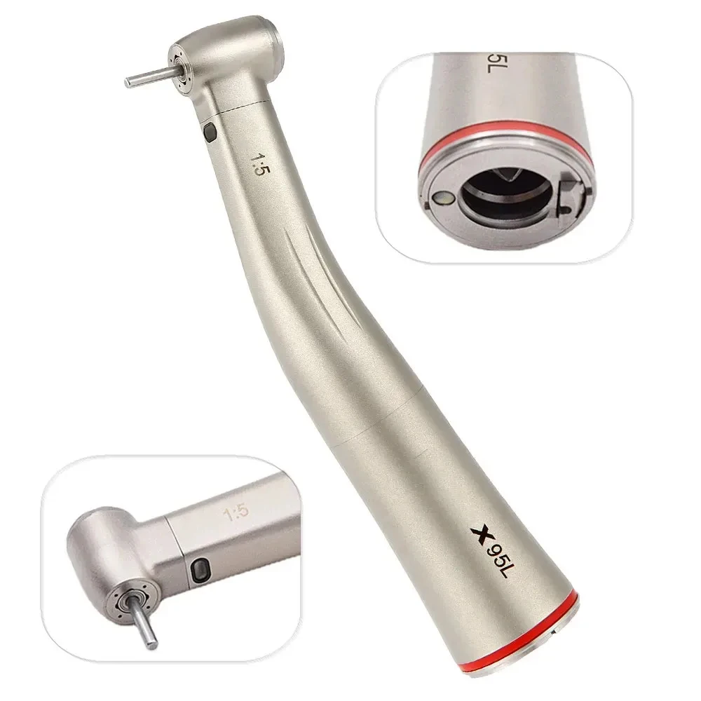 Dental X95L contraangulo Push Button Implant Low Speed 1:5 Air Turbine Mini Head Inner Water Fiber Optic Odontologia  Instrument