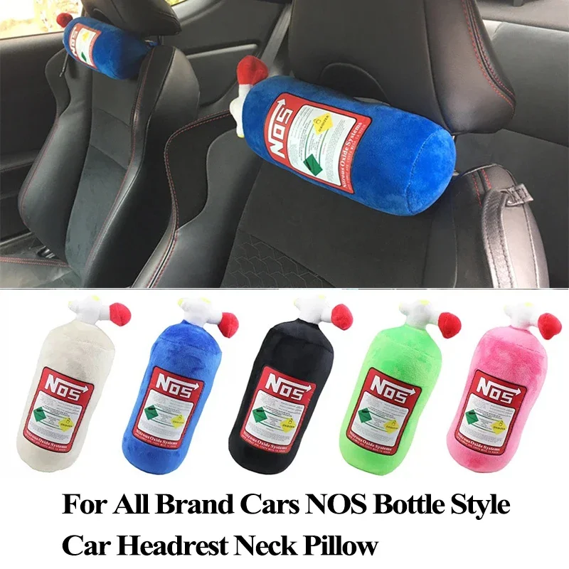 

For All Brand Cars NOS Bottle Style Car Seat Headrest Neck Pillow Cushion Plush Pillow Gift Car Decoration Styling Accessories