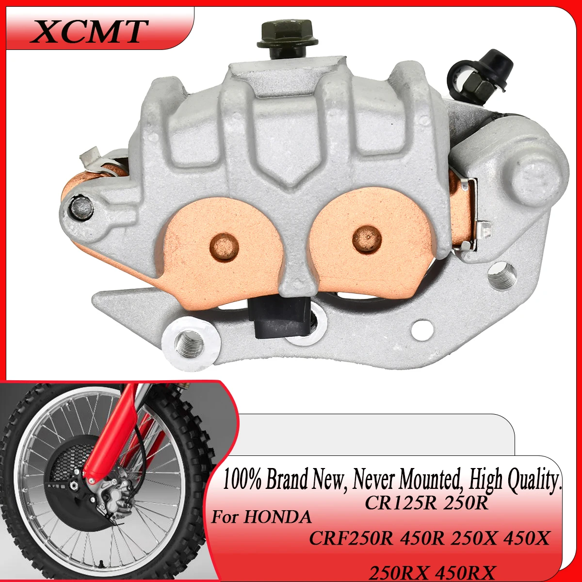 

Front Brake Caliper for Honda CR125R CR250R CRF250R CRF450R CRF150F CRF230F CRF250X CRF450X XR250R XR400R 600R XR650L with Pads