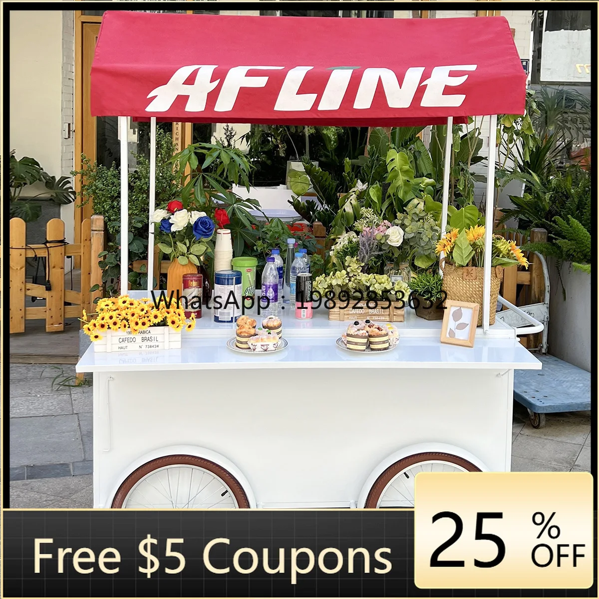 

LYY Night Market Food Cart Outdoor Promotion Mall Market Stall Small Cart European Style Mobile Iron Handcart