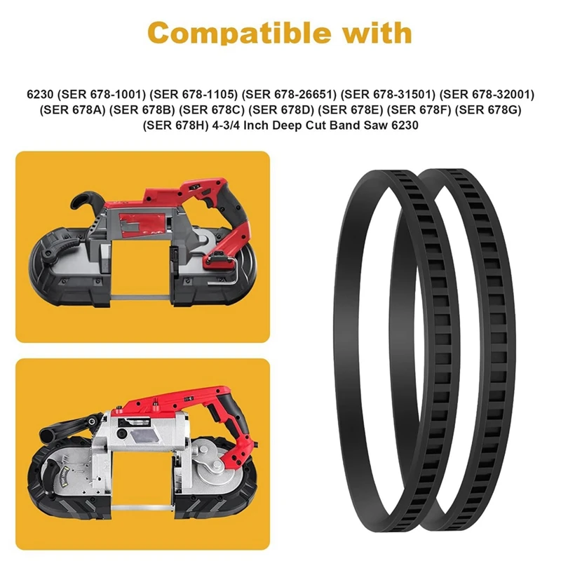 2 Pack 650721-00 Bandsaw Tires Belt Band Saw Rubber Tires Belt For Dewalt 514002079 A02807 DCS374 DWM120 Durable