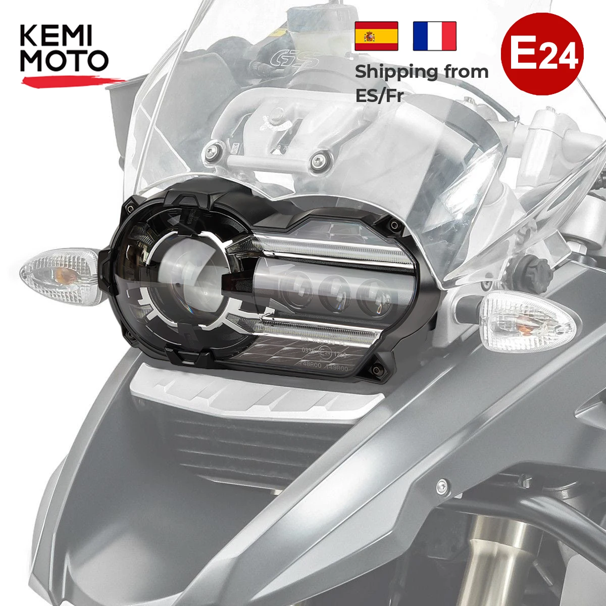 KEMIMOTO Led Headlight For BMW R1200GS R 1200GSA R 1200 GS ADV Adventure 2004-2013 E-MARK Headlights Lights Assembly Headlamp