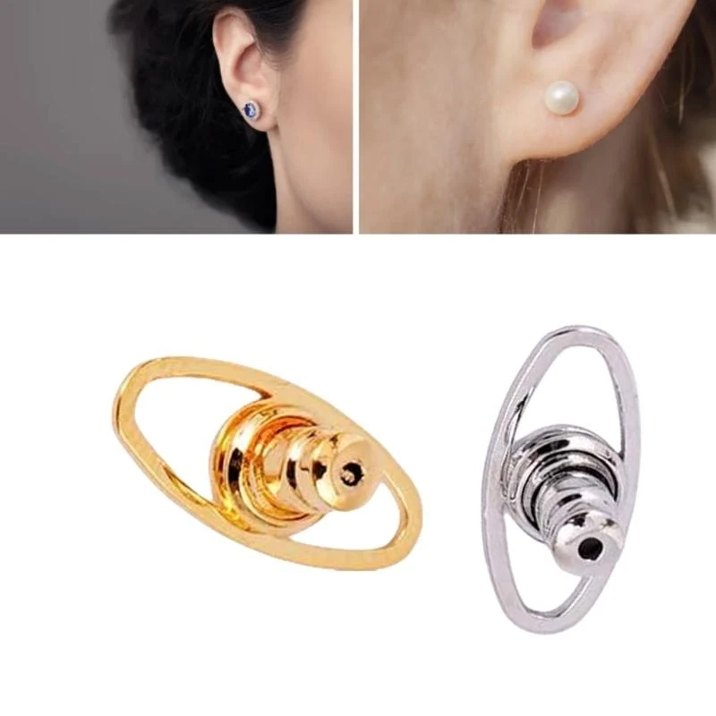 

XXFD 4pcs Earring Support Lifter Backs Comfortable Earring Stabilizers Elegant Ear Studs Stoppers Backings for Daily Wear