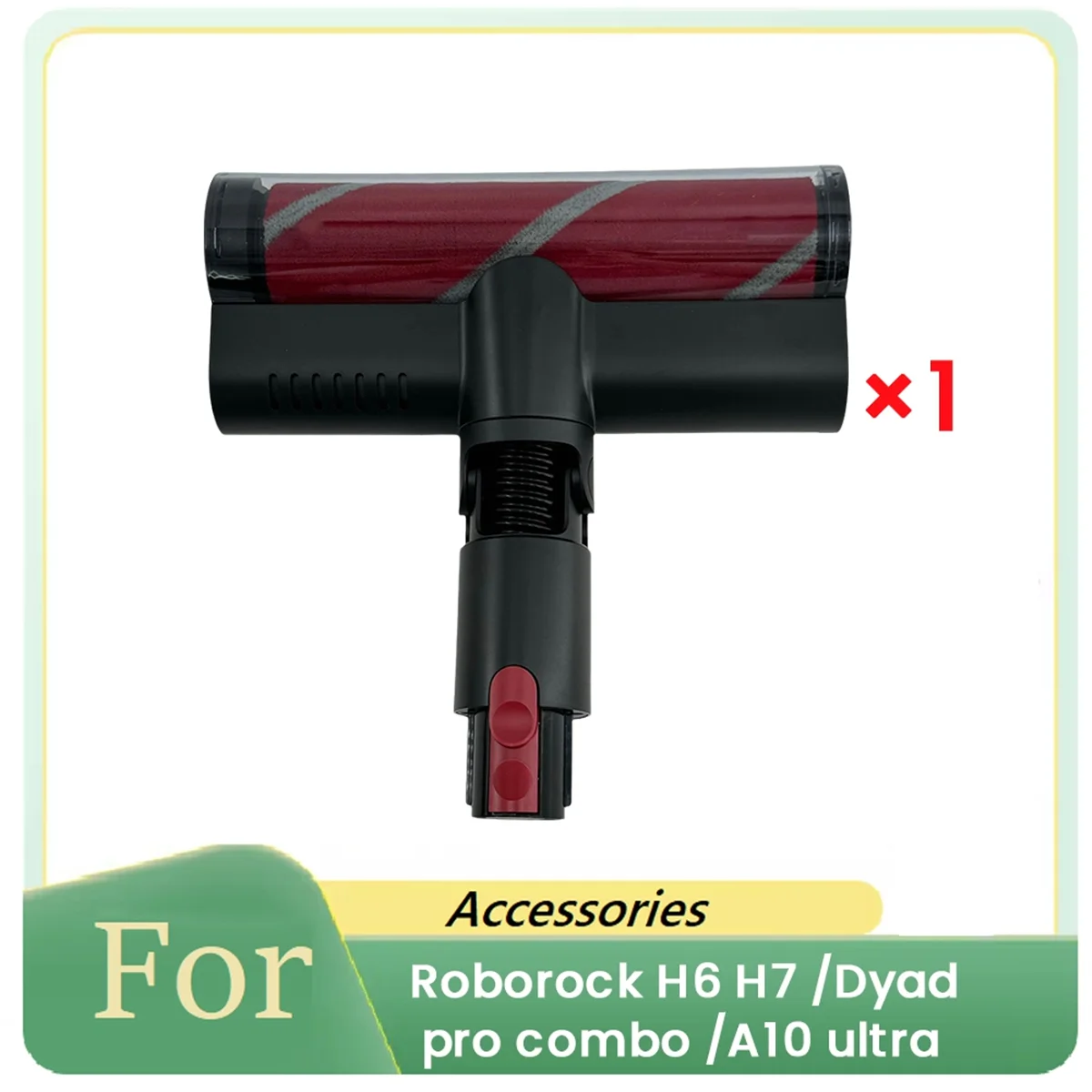 EQAZ-For Roborock H6 H7 /Dyad Pro Combo /A10 Ultra Vacuum Cleaner Attachment Soft Roller Brush Head for Wooden Floor Ceramic