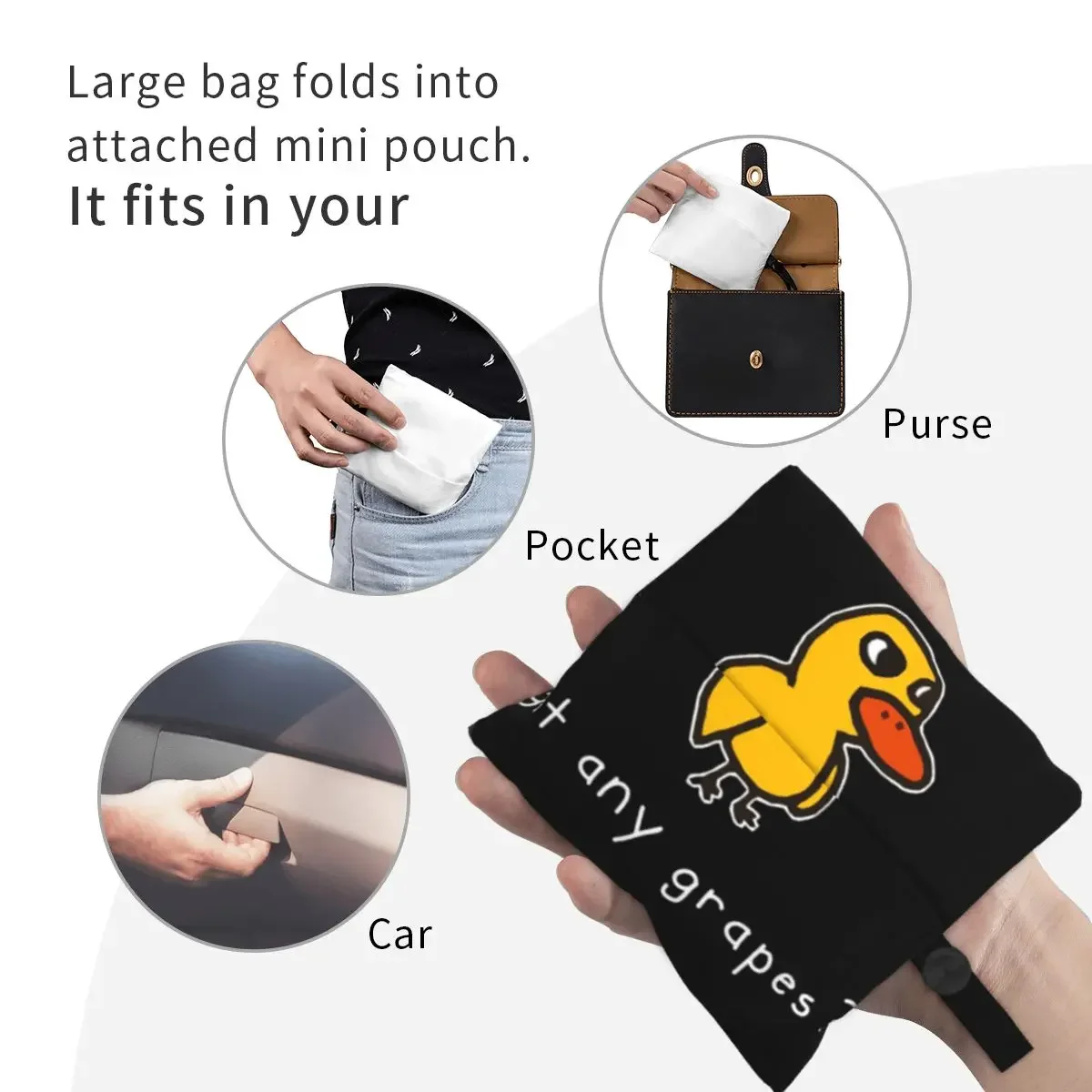 Got Any Grapes Portable Tote Shopping Bags Foldable Shopper Bag Grocery Handbag Shoulder Bag