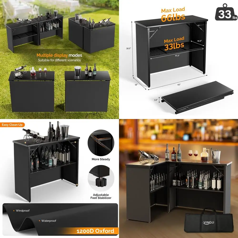 

Портативный барный стол для мероприятий (уличный/комнатный) с накидкой, мобильная барная станция, коммерческая подставка для бара 45 дюймов