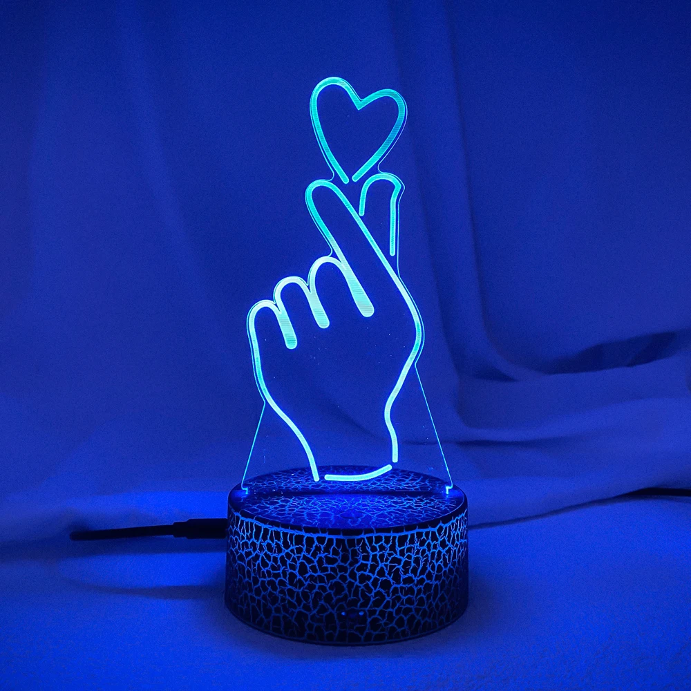 Più nuovo Kid Light Night 3D LED Night Light lampada da comodino da tavolo creativa romantica di heart light Kids Gril regalo per la decorazione