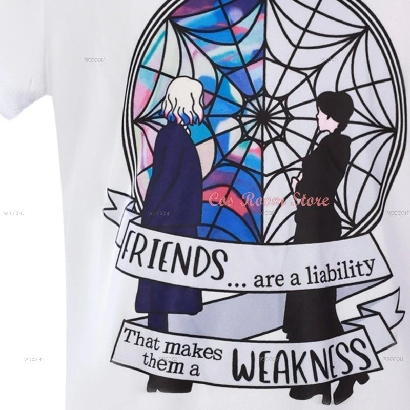 هالوين الكبار زي التلفزيون إنيد الأربعاء. عشاق سنكلير دعوة تي شيرت قمصان بيضاء أعلى 110-160 سنتيمتر ملابس النساء كرنفال