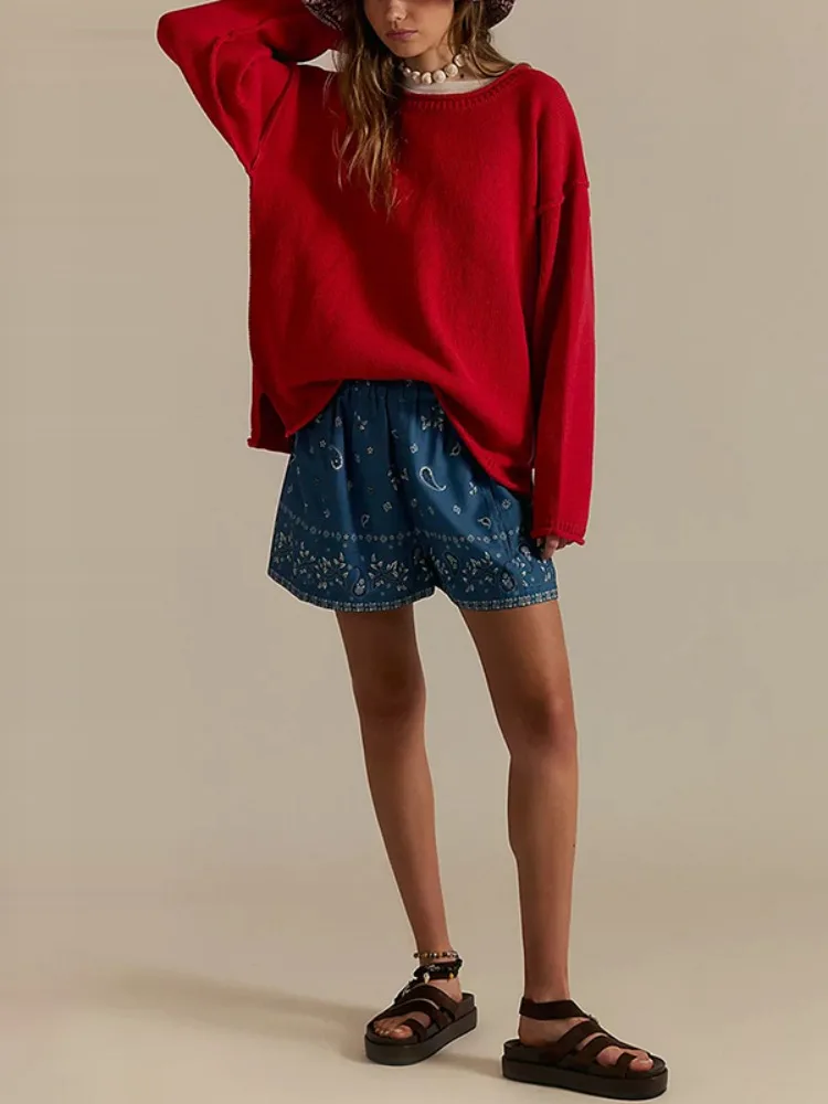 Lemongor femmes couleur unie surdimensionné pull en tricot 2025 nouveau automne hiver à manches longues décontracté polyvalent basique pulls hauts