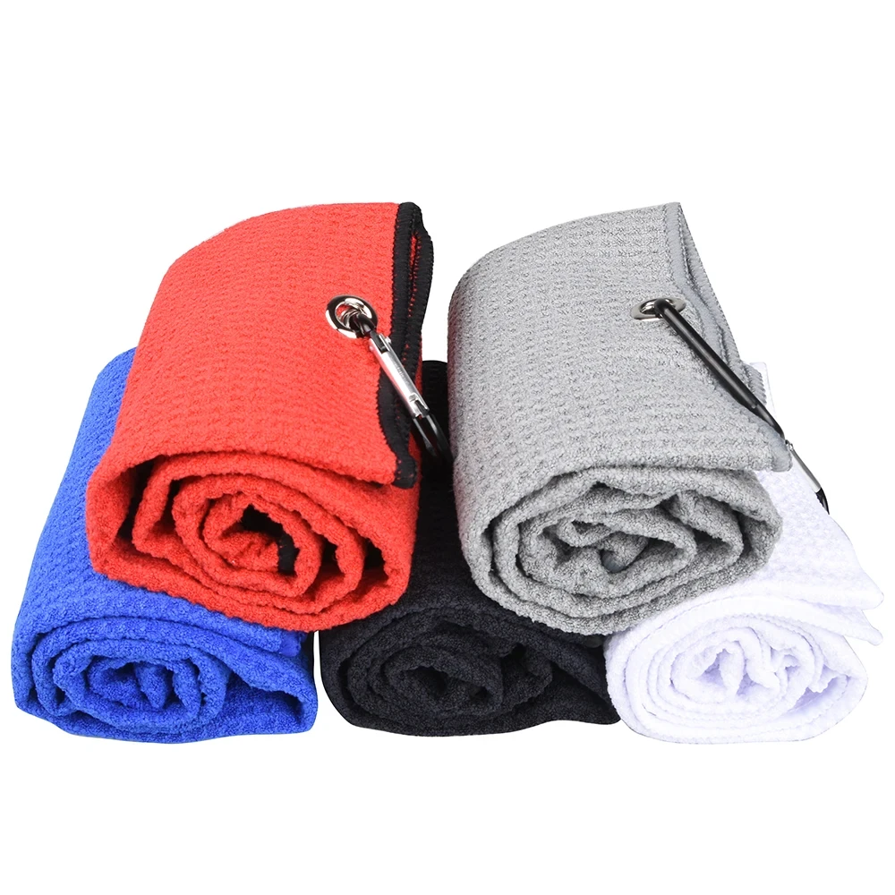 40x60cm Golf Towel With Hook 5 Colors Microfiber Fabric For Golf lovers Duty Clip Carabiner Accessories