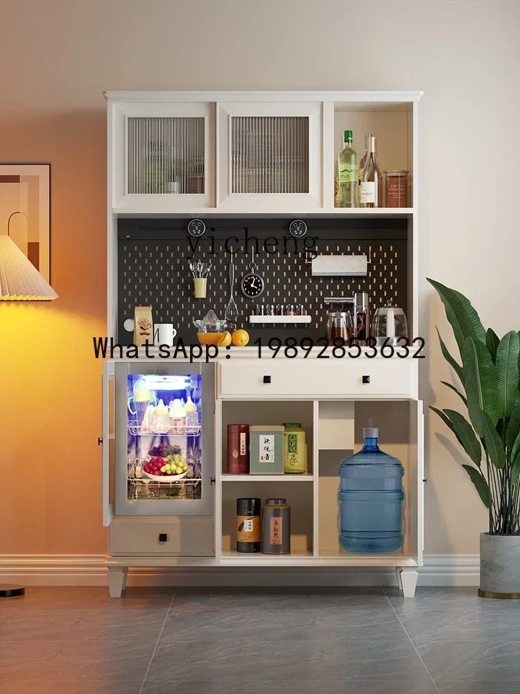 Simple Solid Wood Wire-Wrap Board Sideboard Wine Cabinet Wall Light Luxury Home