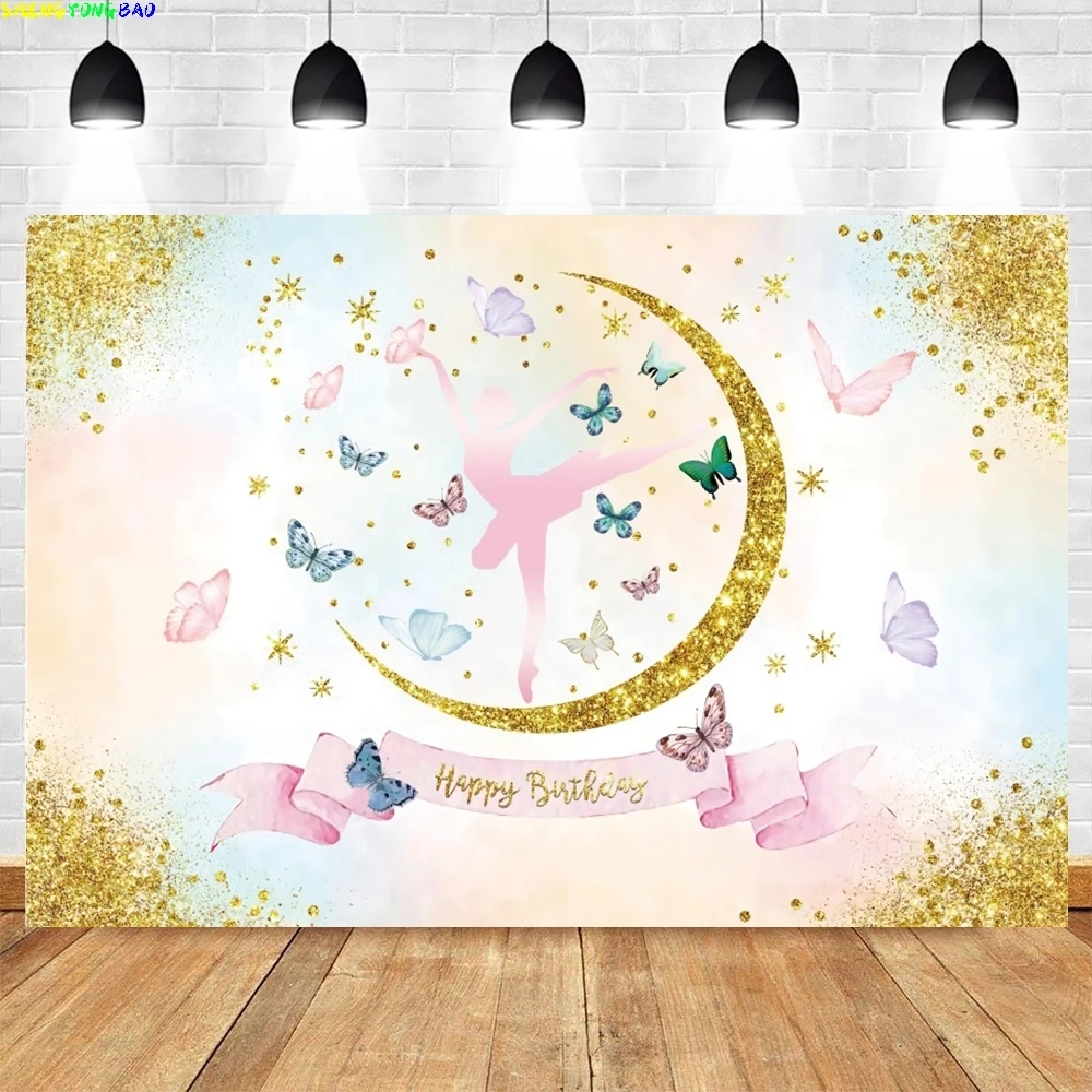 

Swan Princess Photography Backdrop Pink Golden Floral Girls Birthday Party Baby Shower Decor Background Photo Studio Props