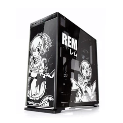 Rem Anime PC Stickers,Cute Vinyl Decor Decals for ATX Gaming Computer Chassis,Waterproof Easy Removable Hollow Out Decal