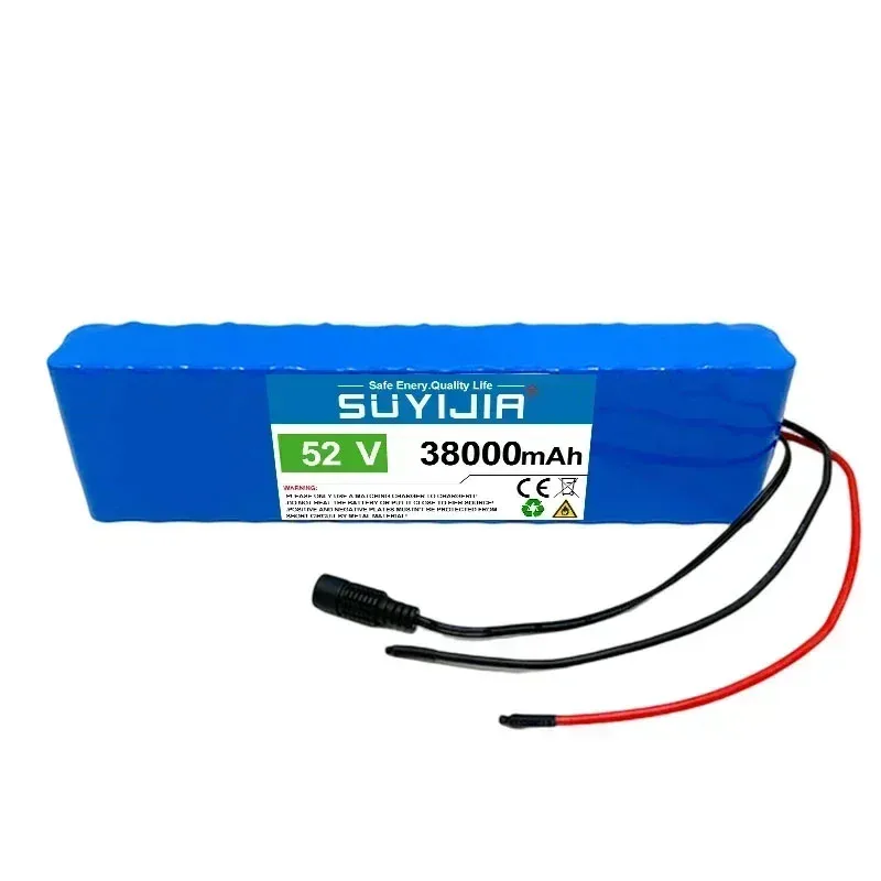 Baterai Lithium daya 18650 14S2P 52V, baterai Lithium isi ulang kapasitas sebenarnya 38000mAh BMS bawaan + pengisi daya 58.8v