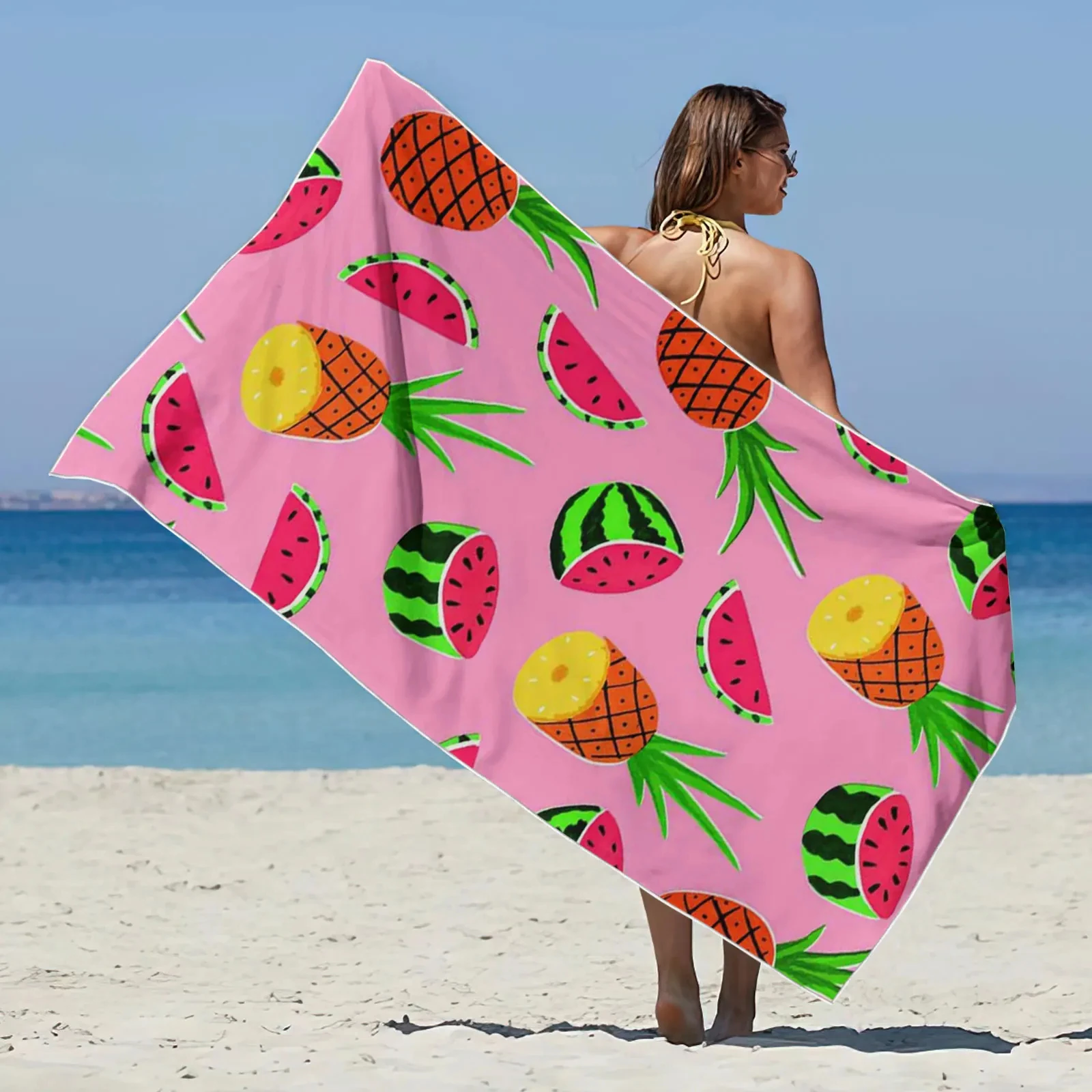 

Water Absorbent Quick Drying Beach Towel Sun Shawl Yoga Towel Swimming Running Quick Drying Towel Super Thick Towel 2pc