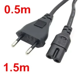 50cm 0.5m 1.5m Europe European EU Plug Power Supply Cable 2-prong 2 Power Outlet Cord IEC 320 IEC320 C7 For Laptop Notebook