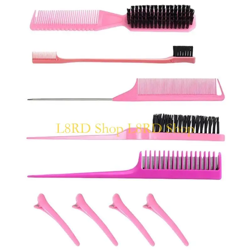 

L8RD Hair Care Comb Collection 9pcs Hairbrush Hairdressing Tool for Smooth Styling