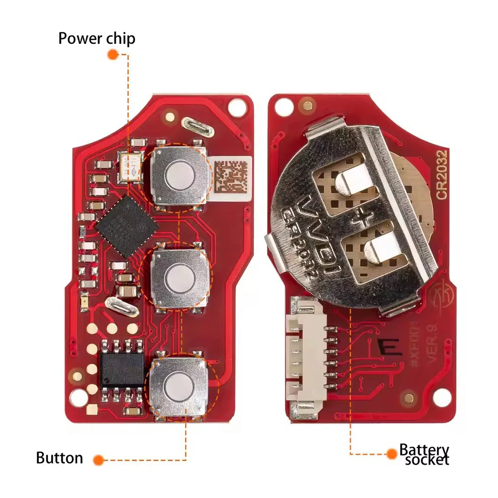 XKB520EN الجيل الثاني تم استبداله من مفتاح التحكم عن بعد للسلك XKB501EN لـ Xhorse VW B5 Flip 3 أزرار يدعم البرنامج اللاسلكي 5 قطعة
