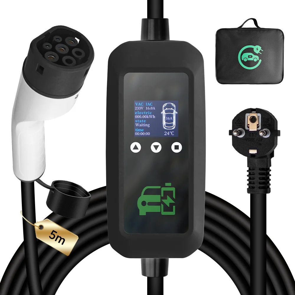 EV Charger Type2 16A 3.5kW Portable Charging Box 5M Cable for Electric Vehicle Car Charger