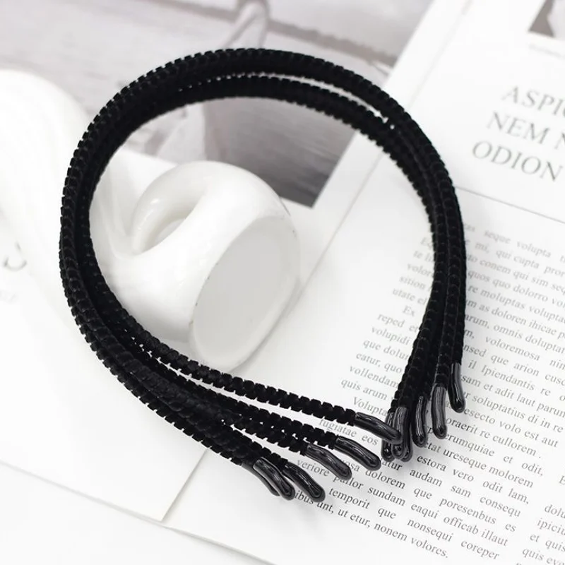 Ultra Thin Invisible Velvet Headbands For Women Girls No Pressure Black Fuzzy Hair Hoop Flexible Non-slip DIY Hair Accessories - view 4