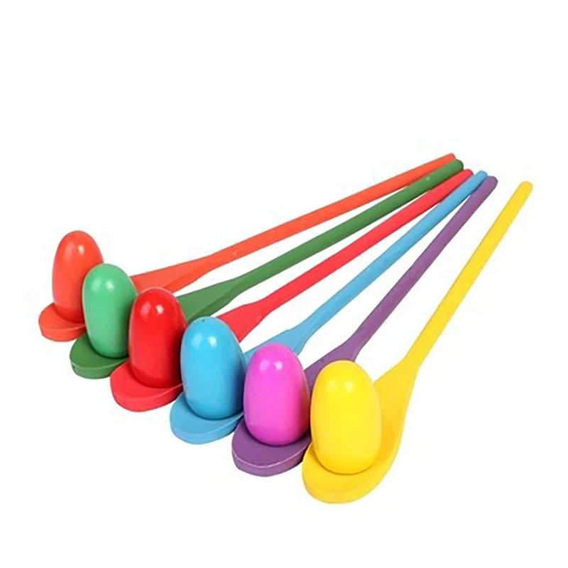 A93U-Egg And Spoon Race Game 6 Eggs And 6 Spoons (Pack Of 12) Made Of The Real Wood Fun Birthday Party School Church Camp