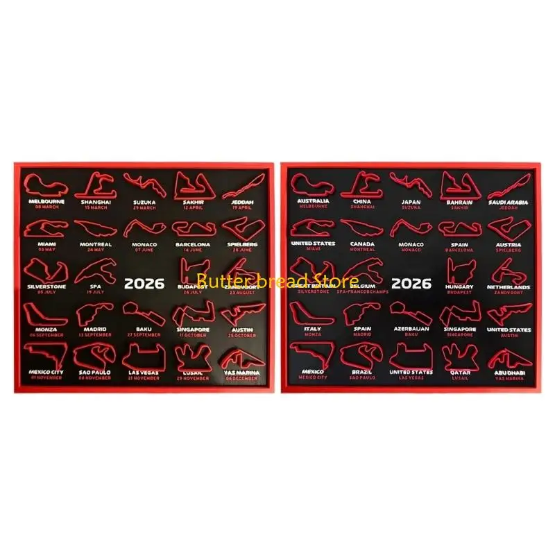 W89C 3D Printed Plastic Motorsport Contest Schedule Calendar 2026 Motorsport Dates Tracking Calendar for Collector Gift