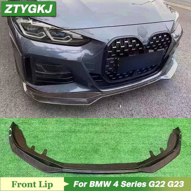 

Материал из настоящего углеродного волокна, передний бампер, разветвители губ, защита для BMW 4 серии G22 G23 2021, вверх