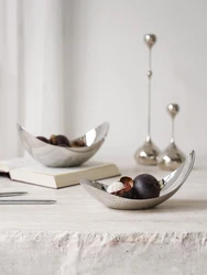 Luxury Stainless Steel Fruit Bowl Designer Metal Bowl Premium Serving Tray for Home Decoration Kitchen Counter Table