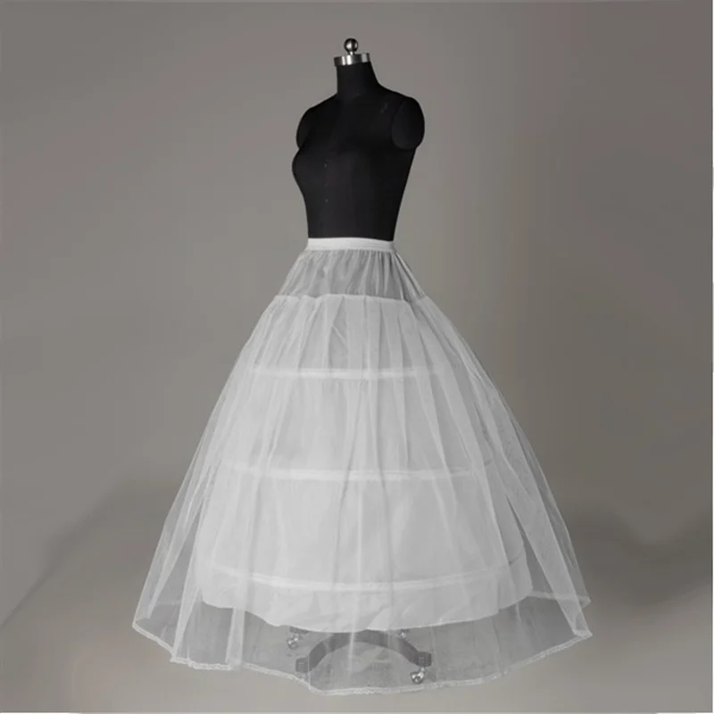 LZPOVE rok bawah selip Crinoline, Petticoat 3 hoop garis putih untuk gaun pesta, gaun pernikahan