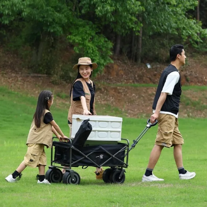 Outdoor Electric Camping Trolley Folding Convenient Storage Steady Spacious Trolley Family Travel Removable Outdoor Tools