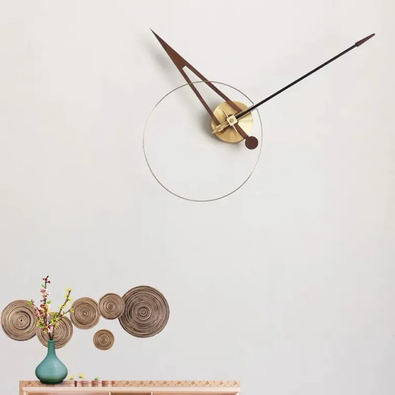 Nordic Walnut Wall Clocks Minimalism Living Room Clocks Creative Clock Mechanism Silent Art Clock Watch Luxury Decorations